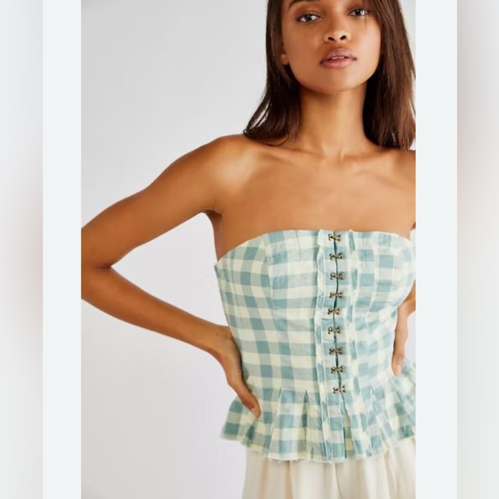Free People Smocked Yellow Top